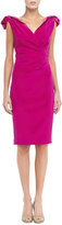 Thumbnail for your product : Badgley Mischka Rosette Cap-Sleeve Cocktail Dress