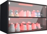 Simplie Fun Black Glass Door Shoe Box Shoe Storage Cabinet For Sneakers ...