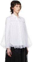 Thumbnail for your product : Noir Kei Ninomiya White Tulle Overlay Shirt