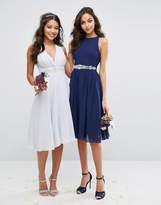 Thumbnail for your product : TFNC Wedding Embellished Midi Dress With Plunge Neck
