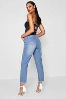 Thumbnail for your product : boohoo Frayed Seam Straight Leg Jeans
