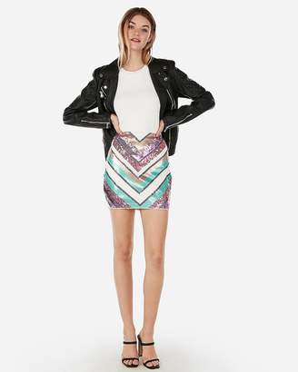 express sequin mini skirt