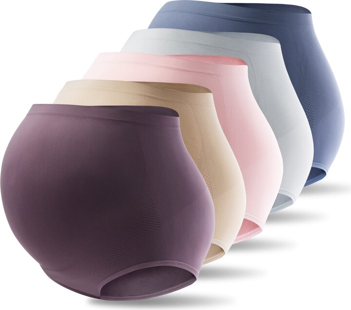 Mama Cotton Women's Over Bump Maternity Knicker High Waist Seamless