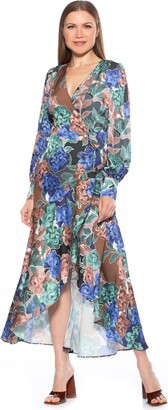 Alexia Admor Floral Long Sleeve Wrap Maxi Dress