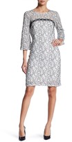 Thumbnail for your product : Taylor Stretch Lace Bell Sleeve Dress