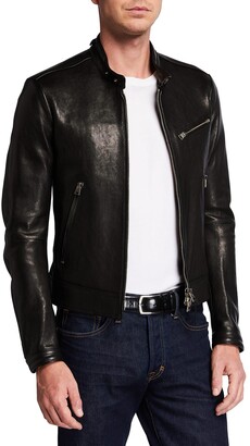 Mens Clothing Jackets Leather jackets Tom Ford Leather Smooth Grain Biker in Black for Men 