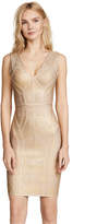 Thumbnail for your product : Herve Leger V Neck Above Knee Dress