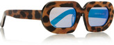 Thumbnail for your product : House of Holland Eggy leopard-print acetate mirrored sunglasses