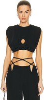 Thumbnail for your product : Johanna Ortiz Keyhole Crop Top in Black