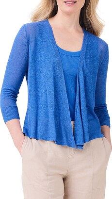 NIC+ZOE Women's Mesh Tie Front Cardigan - Lightweight Sheer Knit Sweater