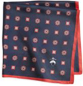 Thumbnail for your product : Brooks Brothers Navy and Red Medallion Pocket Square