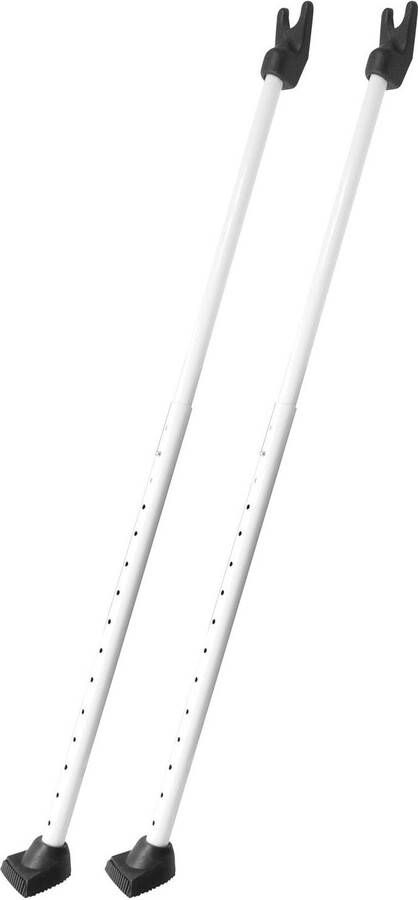 Security Man 48" Adjustable 2 Door Knob & Sliding Door White Security Bar