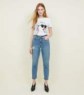 Thumbnail for your product : New Look White Tassel Earring Trim Face Print T-Shirt