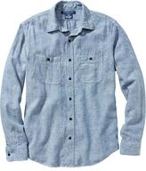 Thumbnail for your product : Old Navy Men's Slim-Fit Linen-Blend Chambray Shirts