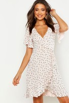 Thumbnail for your product : boohoo Tall Ditsy Floral Ruffle Tea Dress