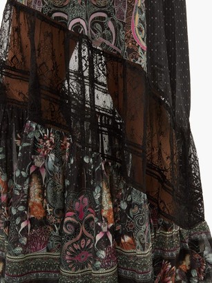 Camilla Restless Nights Lace-paneled Silk Maxi Dress - Black Multi