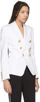 Thumbnail for your product : Balmain White Denim Six-Button Blazer