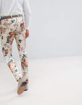 Thumbnail for your product : ASOS Design Wedding Super Skinny Suit Pants In Champagne Floral