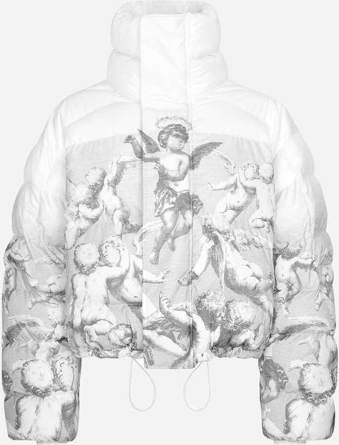 【DOLCE&GABBANA】ダウンジャケット ナイロン エンジェル BLANCO Dolce & Gabbana BLANCO nylon down jacket with angel print