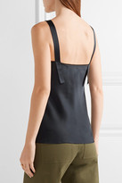 Thumbnail for your product : Helmut Lang Lace-trimmed Satin Camisole - Midnight blue