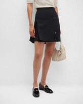 Pleated Crepe Kilt Mini Skirt 