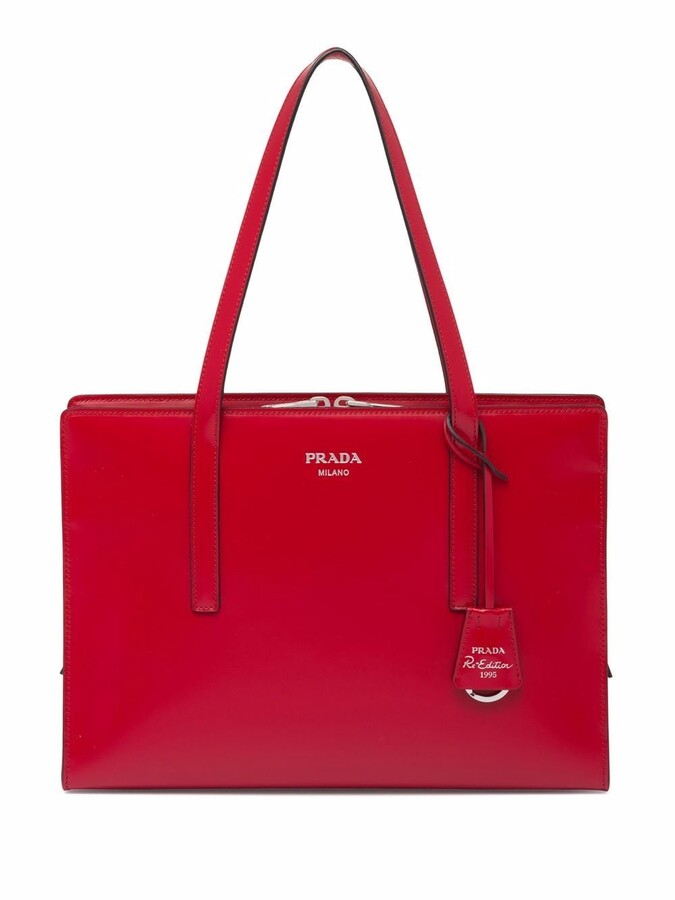 Prada Re-Edition 1995 Large Brushed Leather Tote Bag