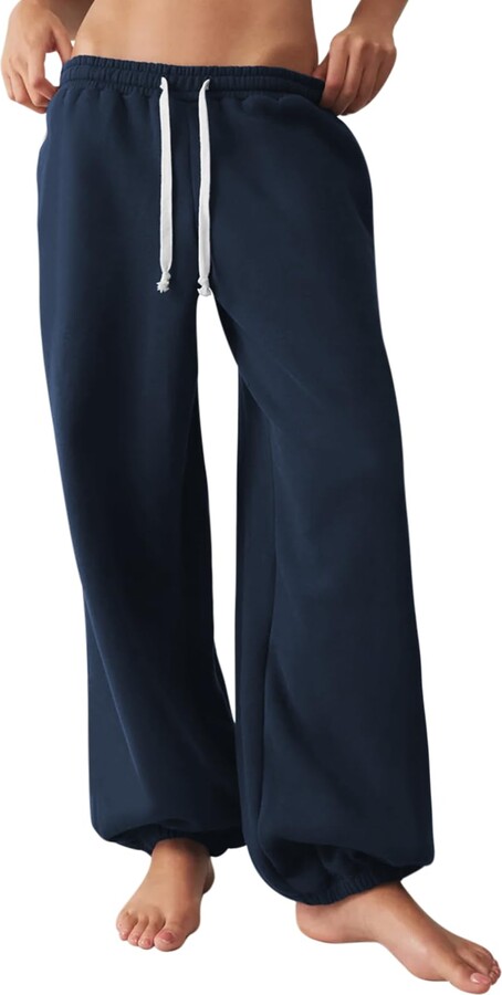Baggy Sweatpants Qixing Women Sweatpants Baggy Barrel Leg Elastic - Main Image
