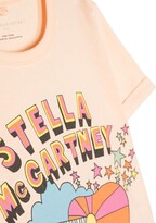 Thumbnail for your product : Stella McCartney Kids Crewneck T-shirt With Front Logo Print In Orange Cotton Girl