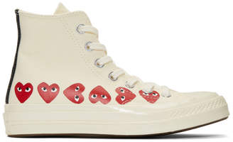 Comme des Garcons Play Play Off-White Converse Edition Multiple Hearts Chuck 70 High Sneakers