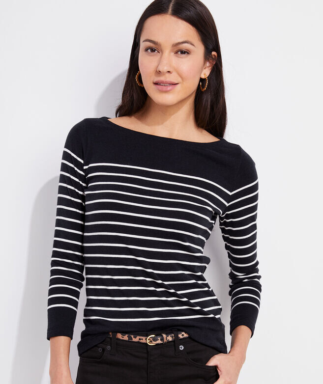 Striped Boatneck Top | Shop The Largest Collection | ShopStyle