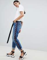 Thumbnail for your product : Sportmax CODE Code Boyfriend Jeans with Striped Panel