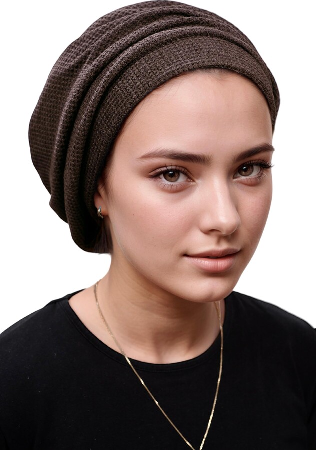 Jewish Head Covering For Women - Velvet Beret Tichel Snood, Adjustable And Resizable