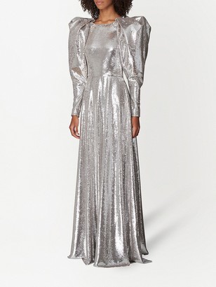 Carolina Herrera Sequin-Embellished Puff Sleeve Gown
