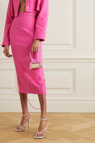 Thumbnail for your product : Jacquemus Le Chiquito Leather-trimmed Wicker Tote - Bright pink