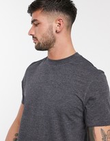 Thumbnail for your product : ASOS DESIGN longline t-shirt with crew neck and side splits in charcoal marl