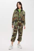 Thumbnail for your product : Topshop Womens Petite Camouflage Shacket - Khaki