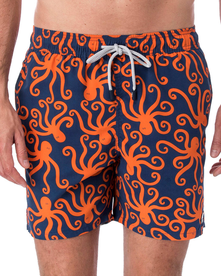 Afco Men Drawstring Swimming Trunks,Octopus Tentacle Print Summer Beach Shorts Pants 