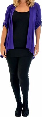 Purple Hanger New Ladies Short Sleeve Plus Size Open Waterfall Cardigan  Womens Plain Stretch Fit Top Mocha Light Brown Size 12 14 - ShopStyle