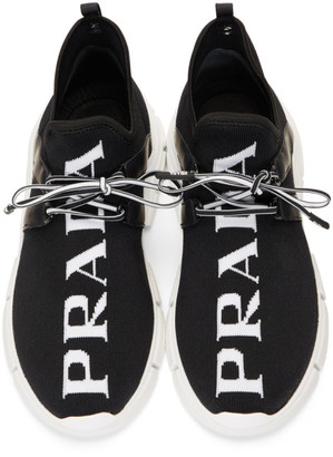 Prada Black Knit Logo Sneakers
