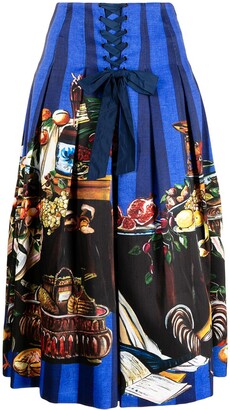 Stella Jean Renaissance-Print Skirt