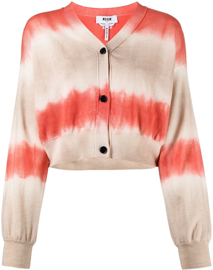 red cropped cardigan sweater