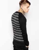 Thumbnail for your product : Diesel Crew Knit Sweater K-Indruma Stripe Raglan