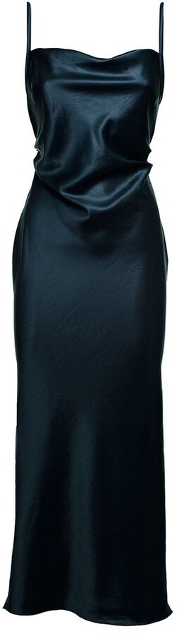 Nanushka Irma Fitted Satin Maxi Dress - ShopStyle