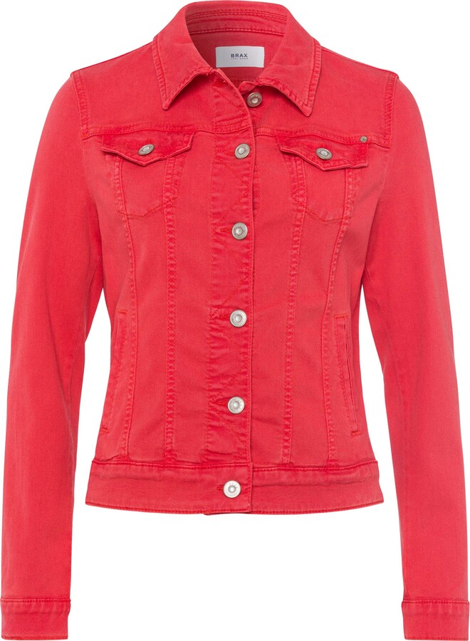 bright coloured denim jacket