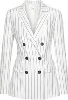 Thumbnail for your product : Iris & Ink Mallee Double-breasted Pinstriped Cotton-blend Twill Blazer