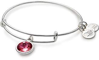 Alex and Ani October Birth Month Expandable Charm Bracelet, Rose Crystal, Shiny Silver-Tone