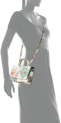 Ferragamo Vara Floral-Print Leather Mini Crossbody Bag