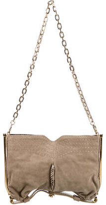Jimmy Choo Snakeskin-Accented Suede Clutch
