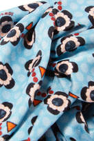 Thumbnail for your product : Fendi Printed Silk-satin Headband - Light blue