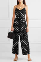 Thumbnail for your product : J.Crew Shirred Polka-dot Jersey Jumpsuit - Black